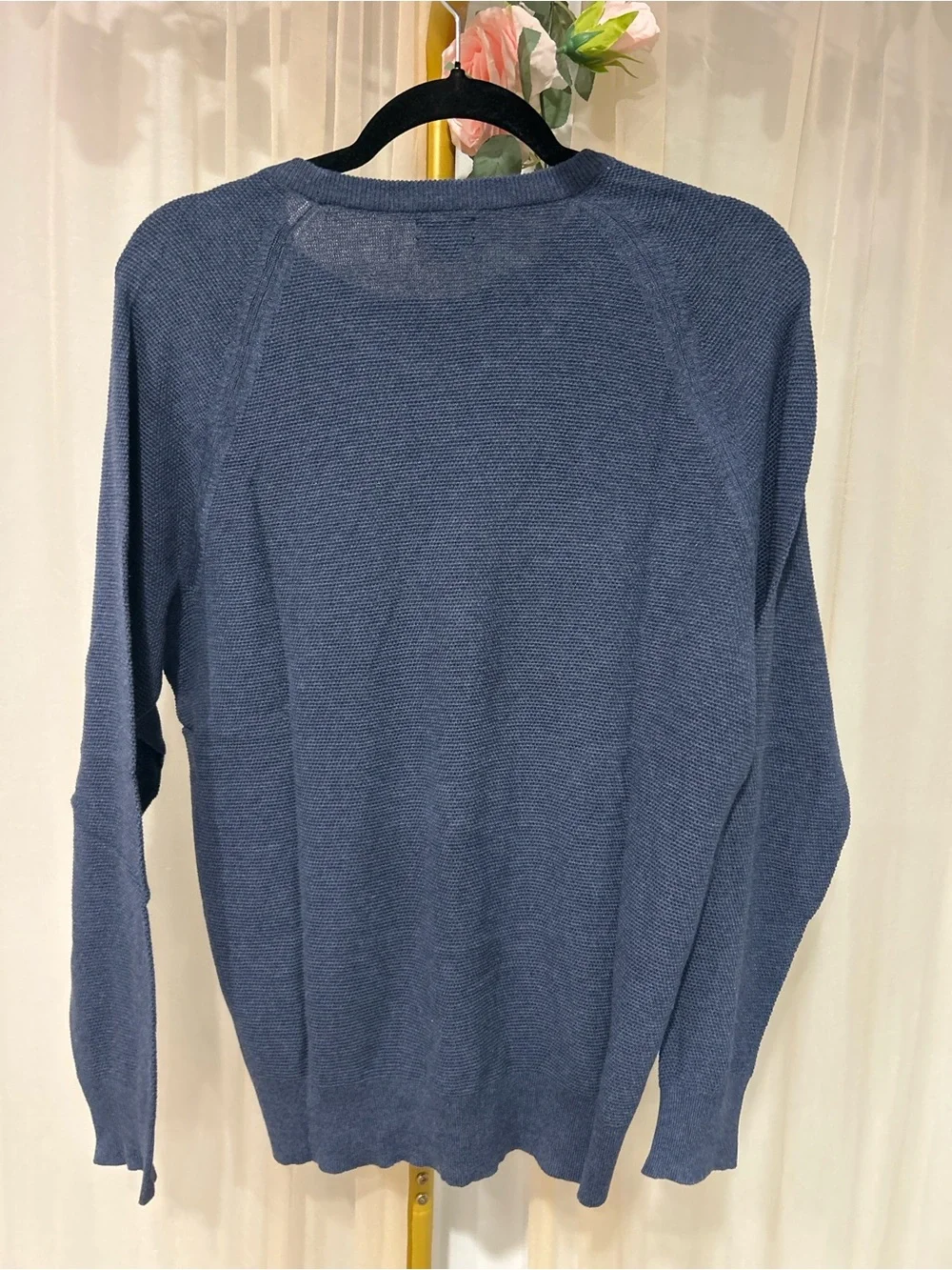 J.Crew 100% Cotton Textured Crewneck Sweater Blue NWT Size Medium